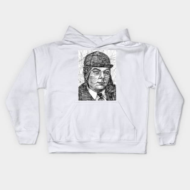 ANTOINE DE SAINT-EXUPERY ink portrait .1 Kids Hoodie by lautir